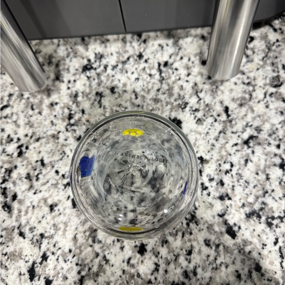 Anthropologie Blue and Yellow Glass Tumbler - Picture 4 of 4